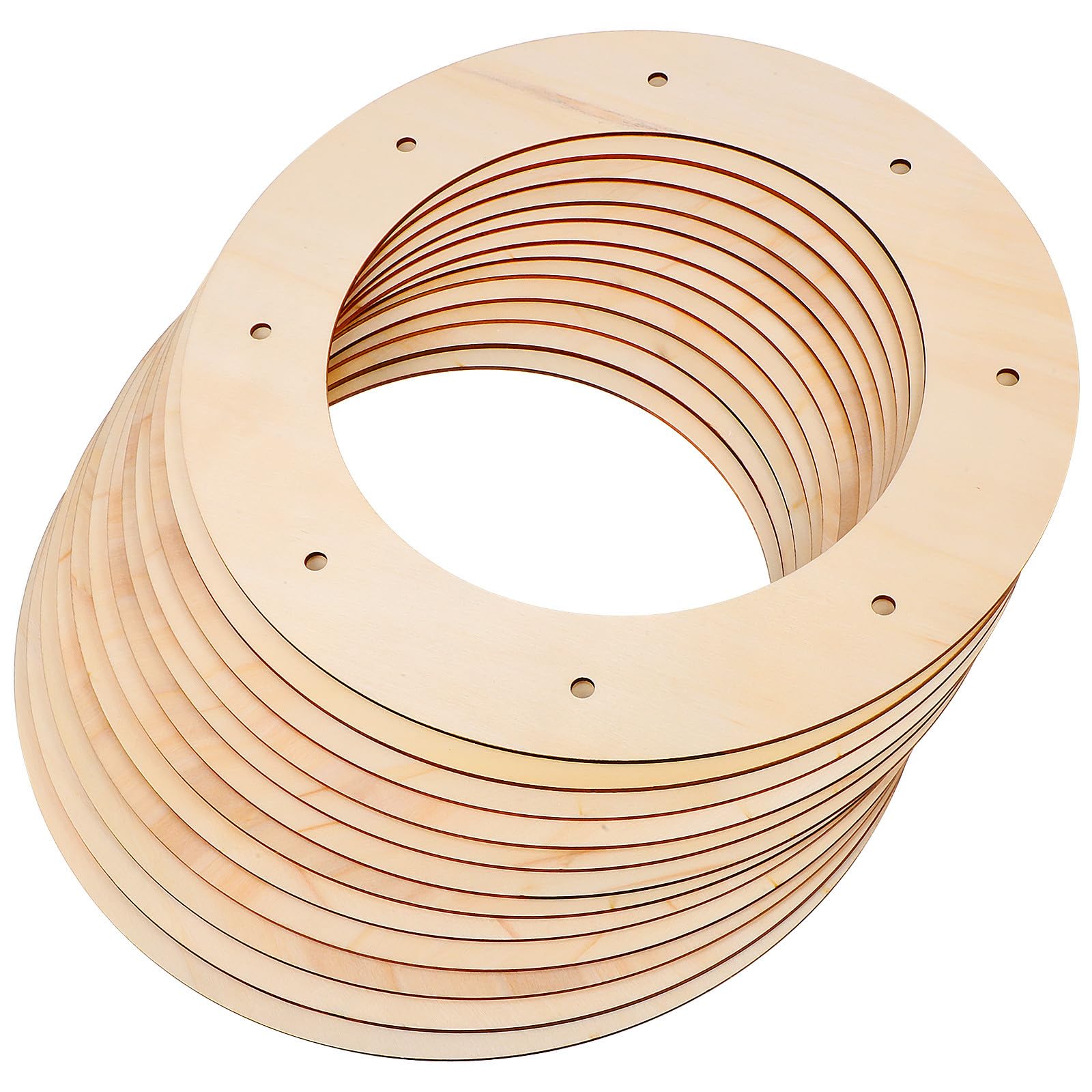 KESYOO Set di 12 Cornici per Ghirlande in Legno, Anelli E Forme Rotonde per Decorazioni Natalizie Fai da Te