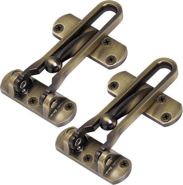 Topbuti Home Security Door Lock, 2 Pack Latch Guard Clasp Front Door Locks for Kids, Home Reinforcement Lock for Swing-i