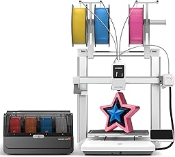 Anycubic Kobra X Combo 3D Printer with Built-in 7-Color Printing, 2X Faster & Saves Filament, ACE GEN 2 Multi-Material System,≤48 dB Quiet & Auto-Leveling Printing, Large 260x260x260mm Build Volume