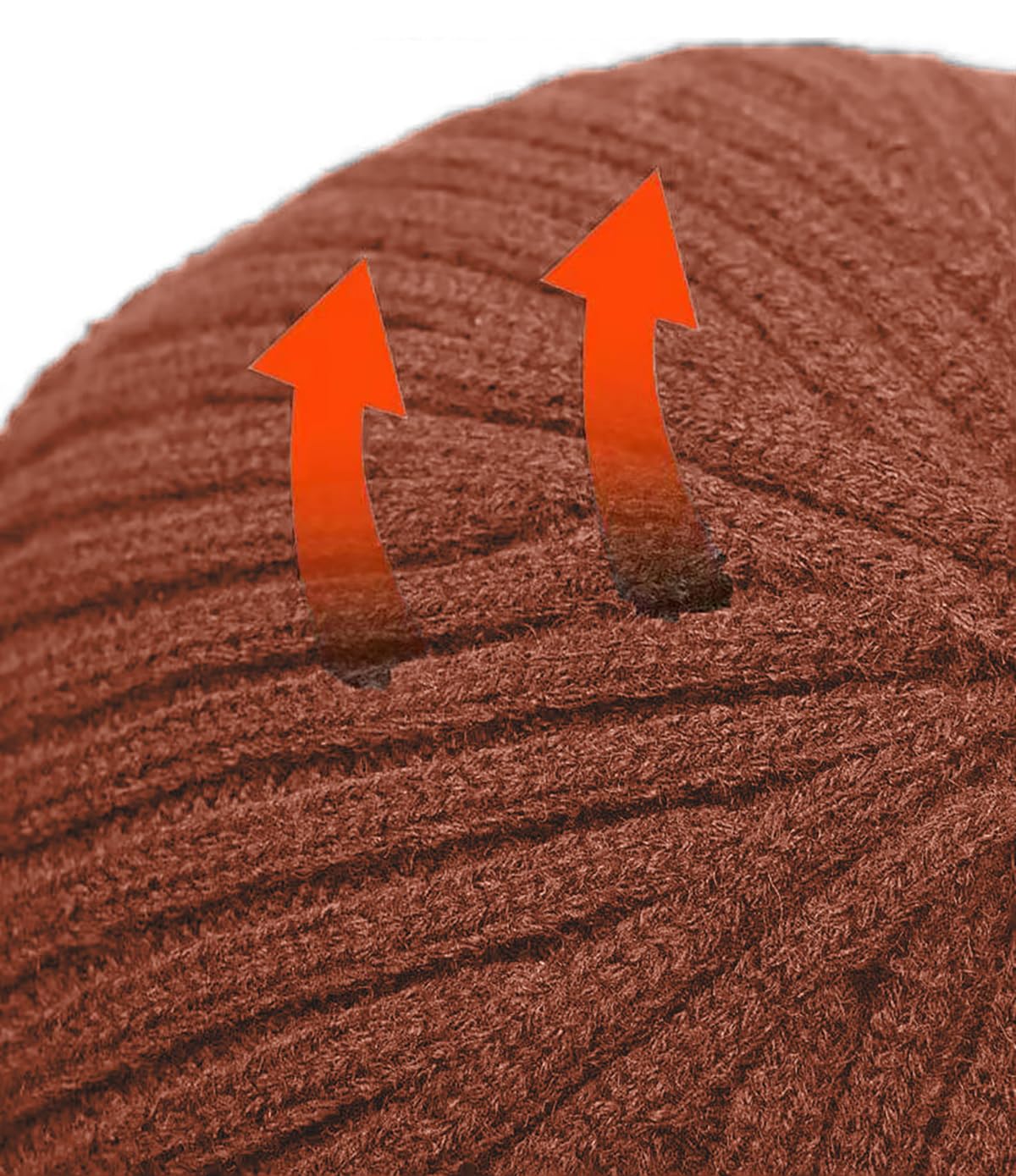 SYGA Winter Woolen Hat Men Ears Protection Beanie Knitted Hat Soft Plush Warm Cap (Above 15 Year) Brick Red - Image 5 thumbnail