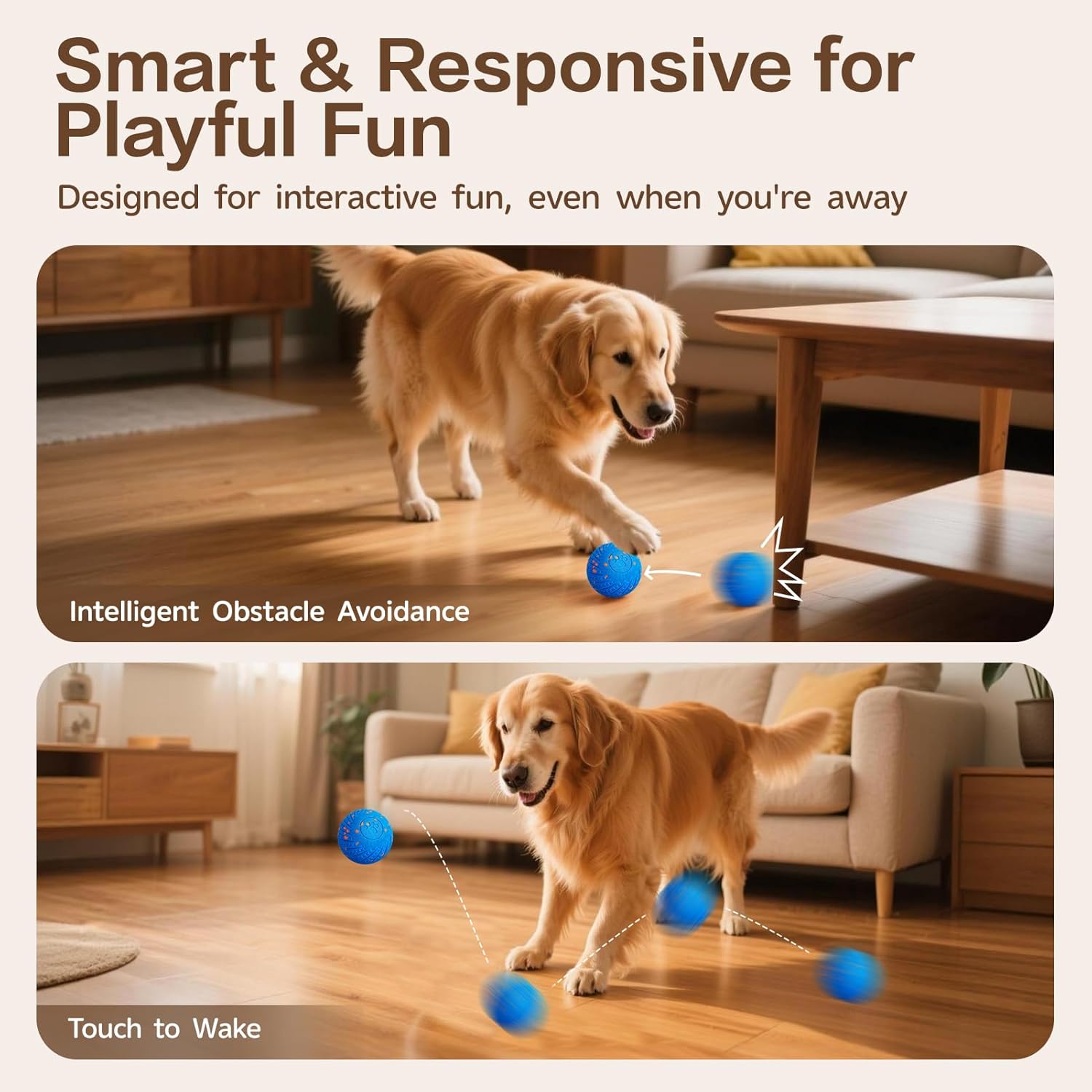 Interactive Dog Ball, Smart Interactive Dog Toys for Medium and Large Dogs, Automatic Moving, Bouncing, and Rotating Pet Balls with E-TPU Material, IP54 Waterproof Dog Toy to Keep Them Busy - Image 4