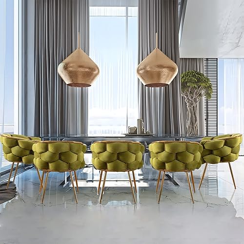 Miniatura 9 de Silla decorativa moderna y cómoda dorada, de terciopelo hecha a mano, sillas decorativas para sala de estar, muebles de dormitorio, sillas de sala