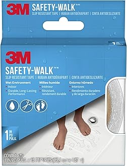 3M Safety-Walk Slip Resistant Tape, 1 in x 15 ft, Anti Slip White Tape, Ideal For Slippery & Wet Conditions, Self-Adhesive Backing, Quick & Easy Application, Durable & Long-Lasting (280W-R1X180)