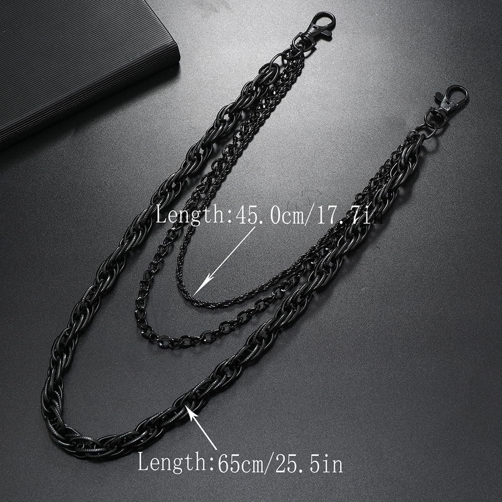 PINKPIN Pants Chain Jean Wallet Chains Hip Hop Punk Jeans Chain for Men Women Black Goth Clothing Accessories - Image 3