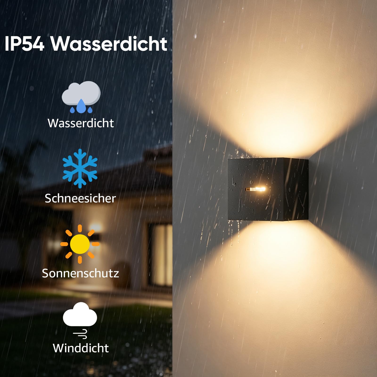 Klighten 2 Stück Aussenlampe mit Austauschbarer G9 Lampe 3000K, Schwarz