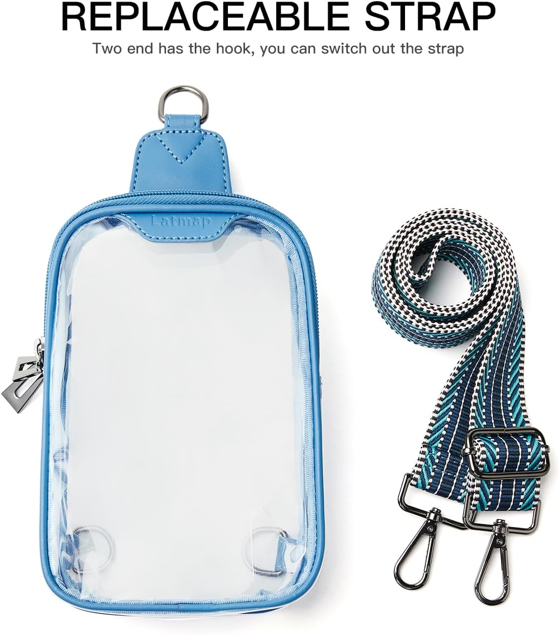 DOUBLE ZIP Clear bags Stadium Approved Crossbody Sling Bag Fanny Pack Purses for Women Men Belt bag for Stadium Events - Image 7