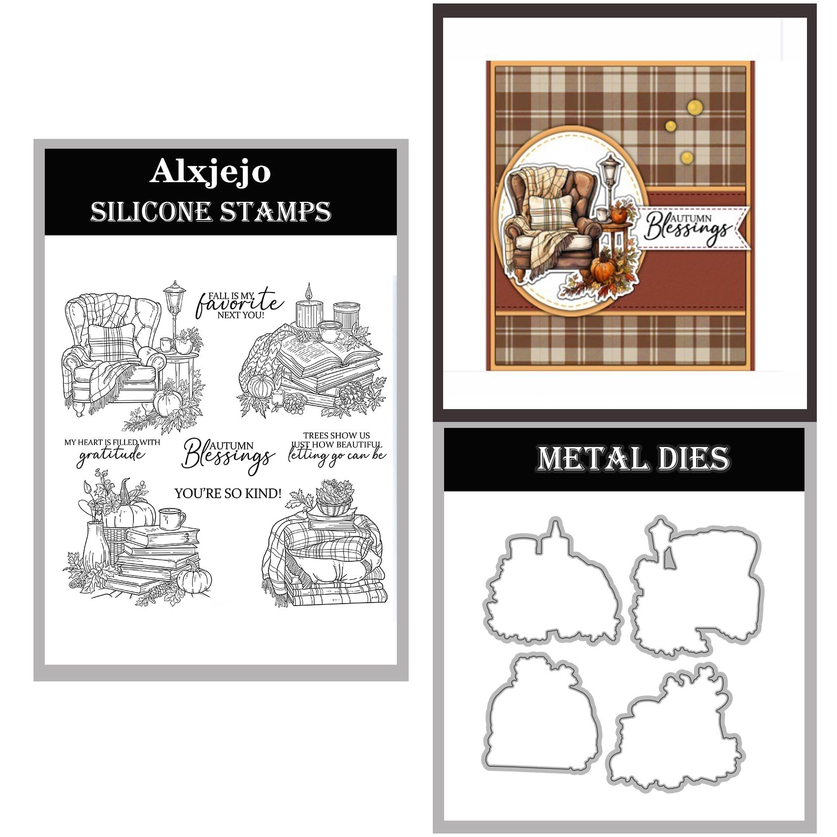Alxjejo Cutting Dies and Stamps Set 2024-2025-2026,Stamps and die for Card Making for DIY Birthdays, Thanksgiving Day, Valentine's Day, Scrapbooking, Art Craft, Festivals Greeting Card Album