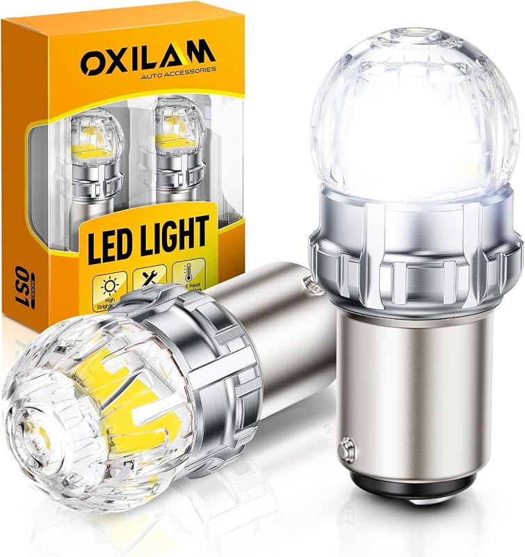 Lâmpadas LED 1157 OXILAM brancas BAY15D para ré, freio, lanterna e seta – Par com 2 unidades