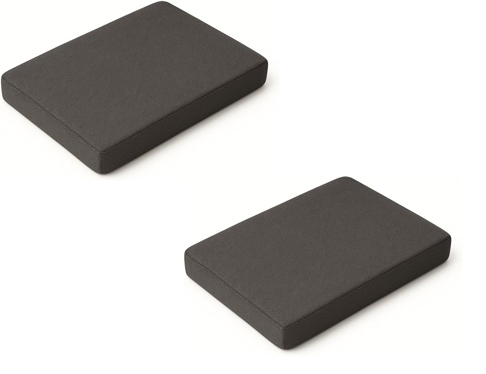 Pack of 2 Pilates Head Cushions – Memory Foam Yoga Pillow 2"/5cm for Balance Pad, Knee Support, Pilates Block, Yoga Cushion – Removable Organic Polyester Cover, Machine Washable 30×20×5cm (Charcoal) — image 1