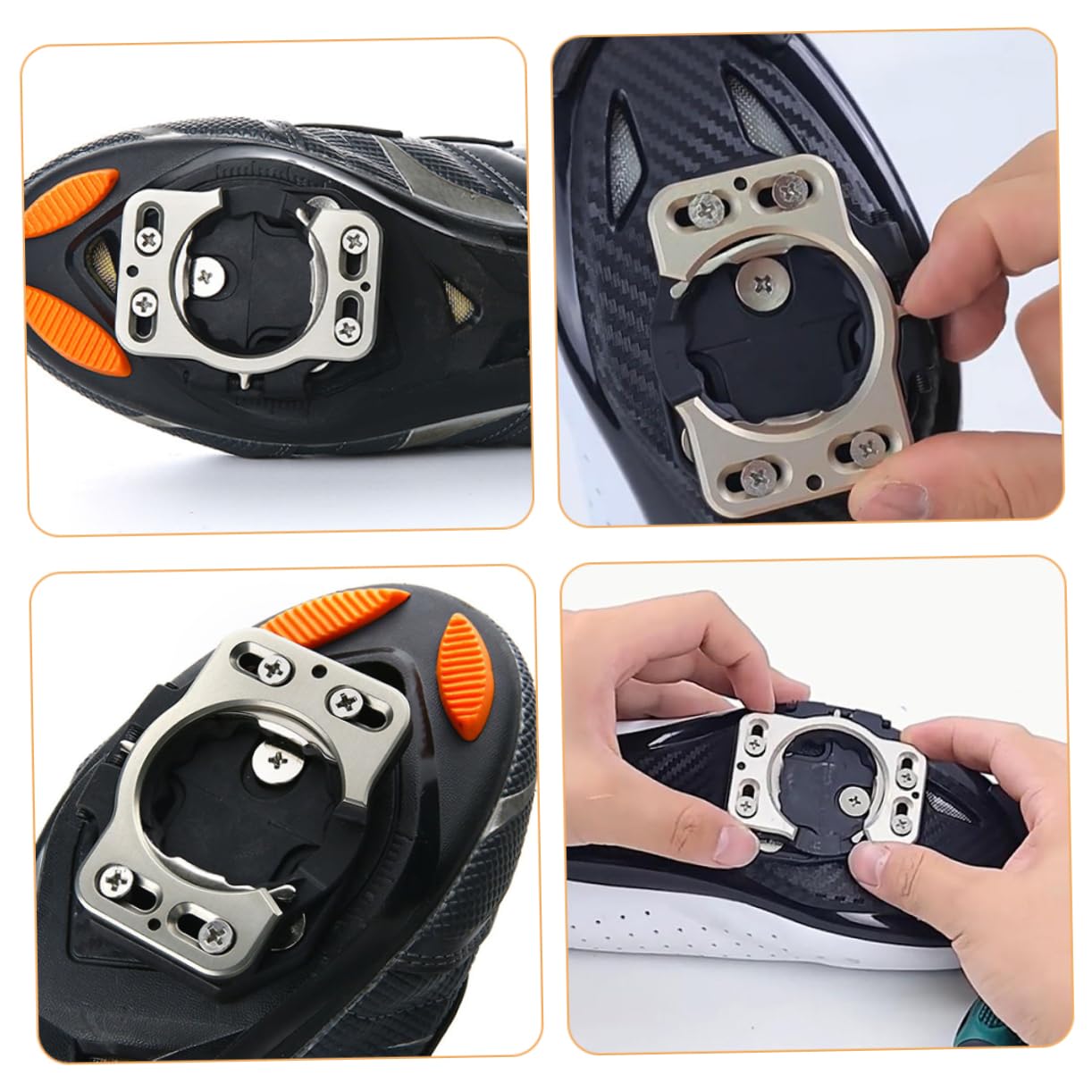 Mikikit 2pezzi Tacchette Sgancio Rapido Per Bici Da Copritacchette in Inossidabile e Adattatori Per Pedali Da Piastra Per Tacche Per Scarpe Accessorio Per Bici