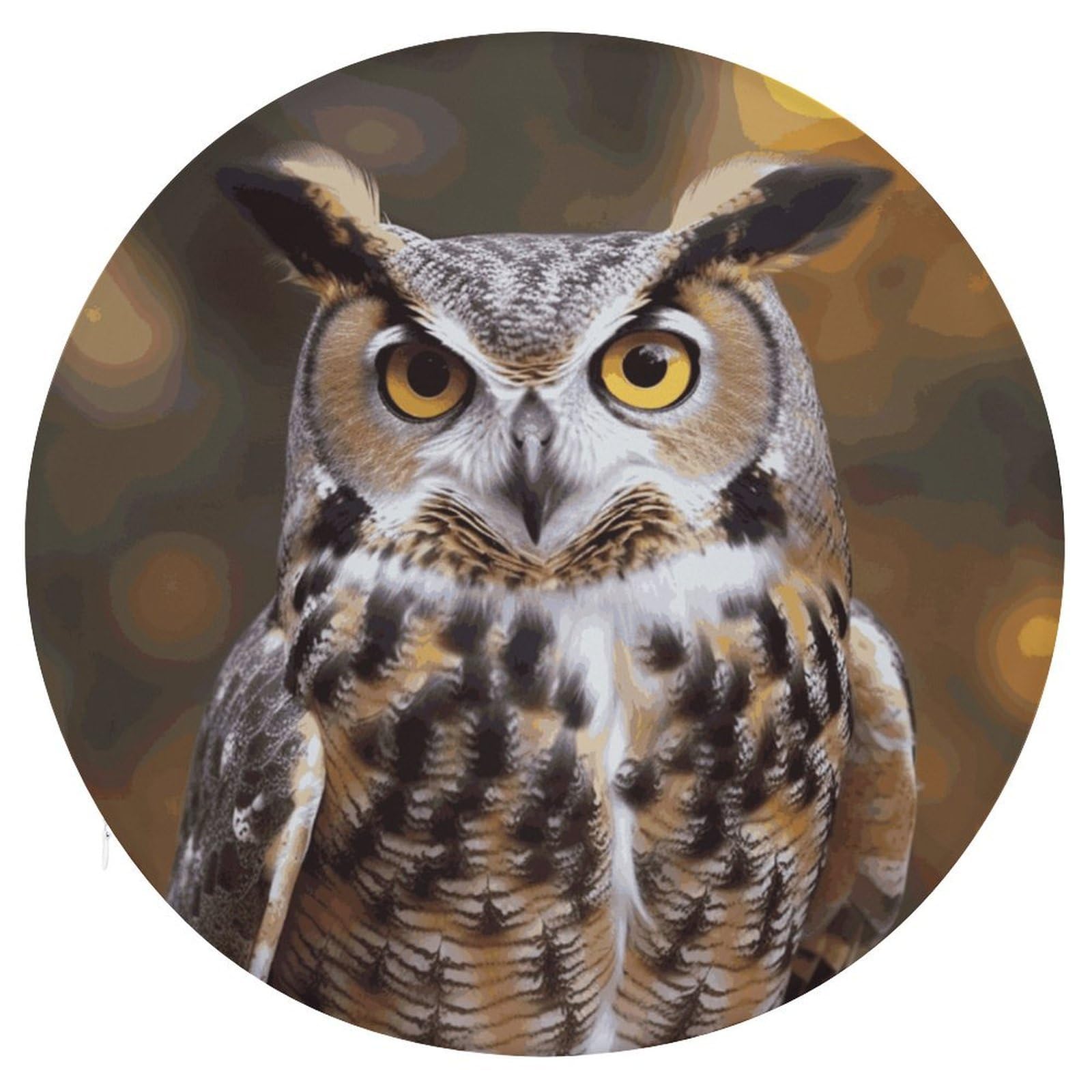 JTREHY Owl Birds Cushion Soft Breathable Round Cushions Multi-Functional with Zipper Floor Pillows Cushion for Various Indoor Occasions Chair Pad