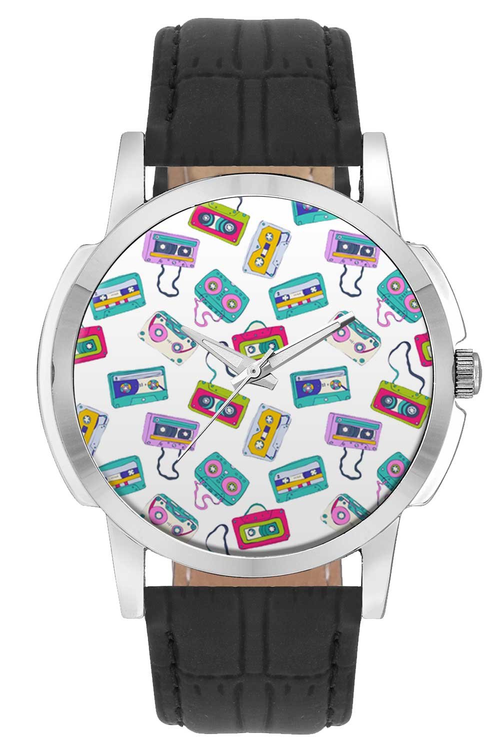BIGOWL Wrist Watch - Vintage Cassette Tape Pattern Analog Mens and Boys Wrist Watch - Unique Analog Quartz Leather Band Wrist Watch (B01M8GJHVW) Amazon Price History, Amazon Price Tracker