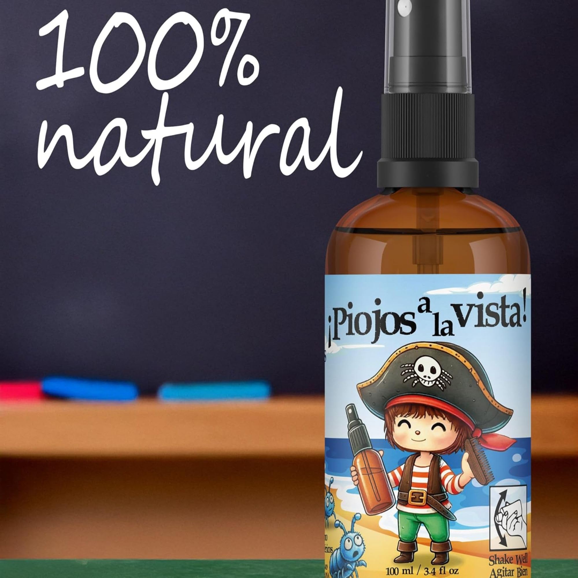 Repelente Piojos con Árbol de Te 100% Natural - Sin Piretrinas ni Permetrinas - Tratamiento antipiojos eficaz para niños con olor agradable y efecto desenredante pelo niñas