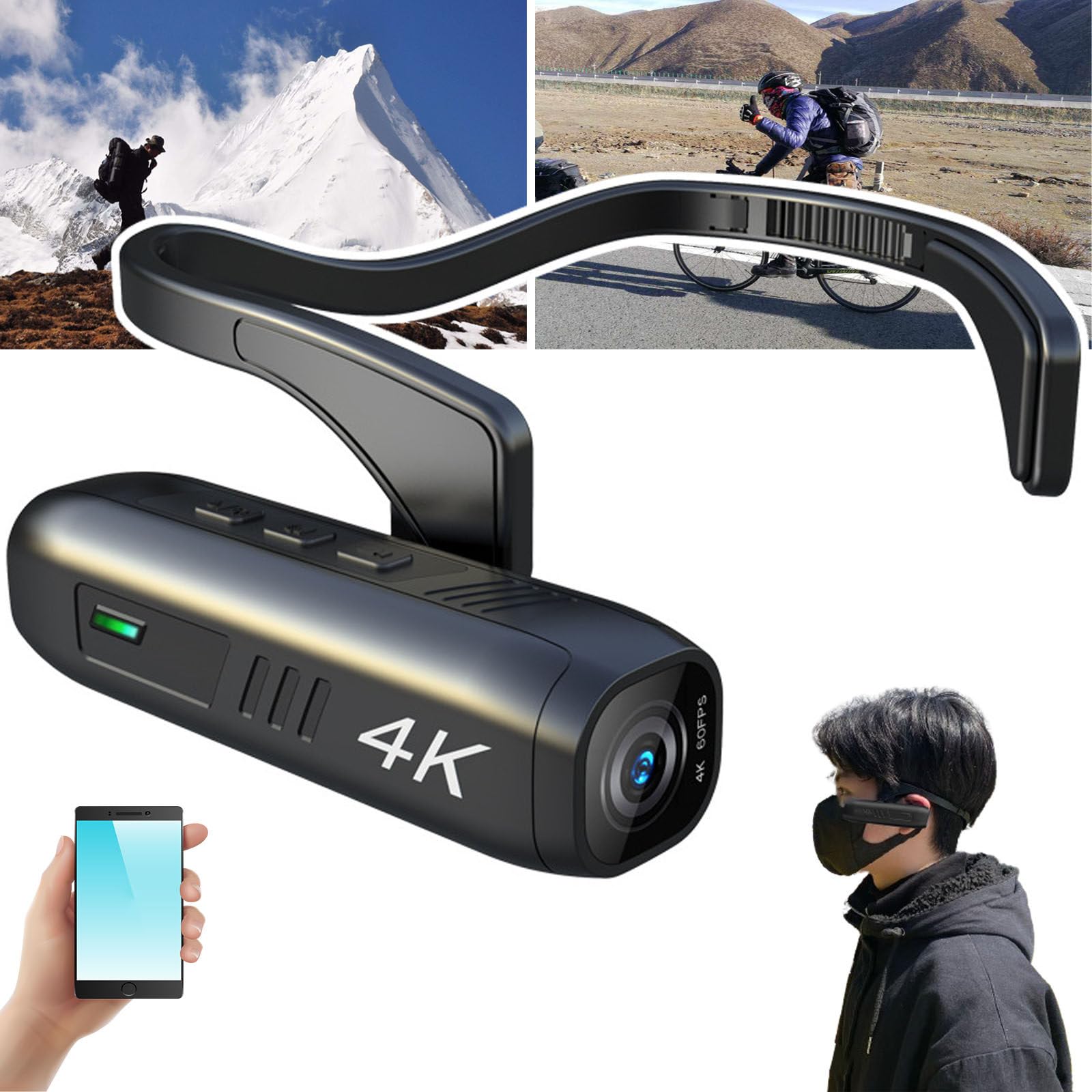 Amazon | Youtube ビデオ Vlog カメラ 4k 30fps ヘッドウェアラブル