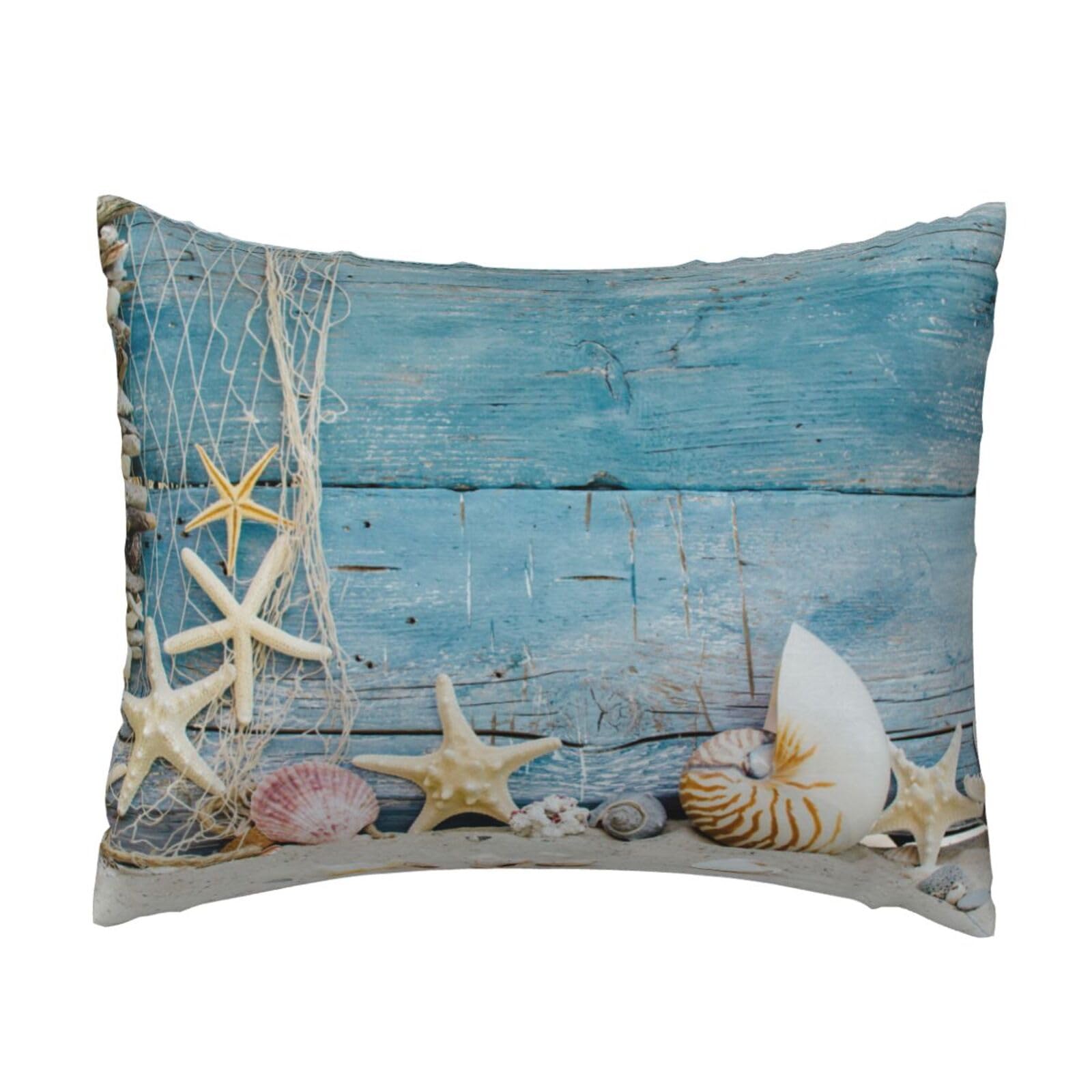 WSHFFILO Shell Starfish Pattern printed Pillow Case 20x26in Decorative pillowcase Throw Pillow Cover