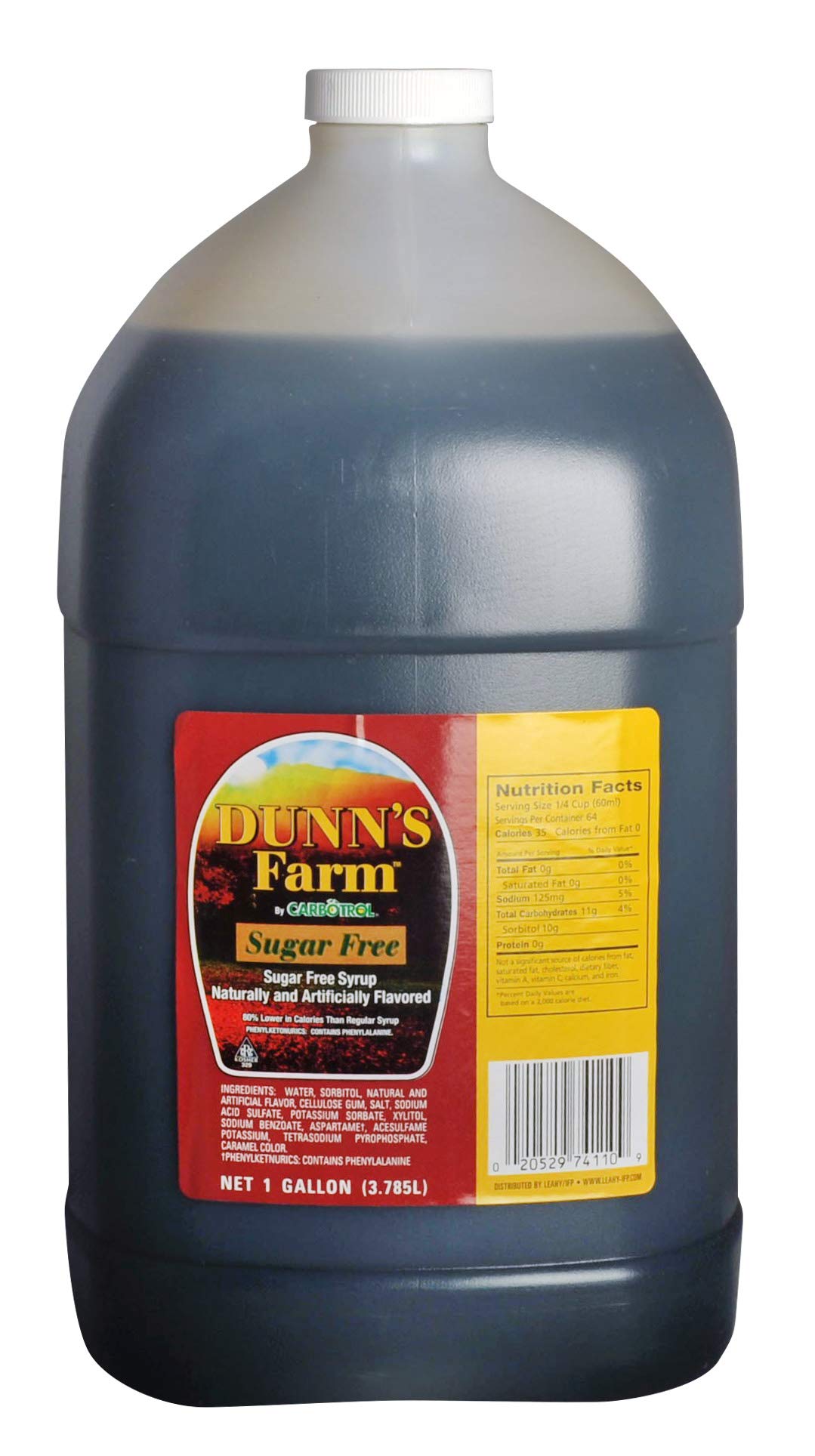 Dunn's Farm 1 Gallon Sugar-Free Maple Syrup (4 - 1 Gal Bottles per Case)