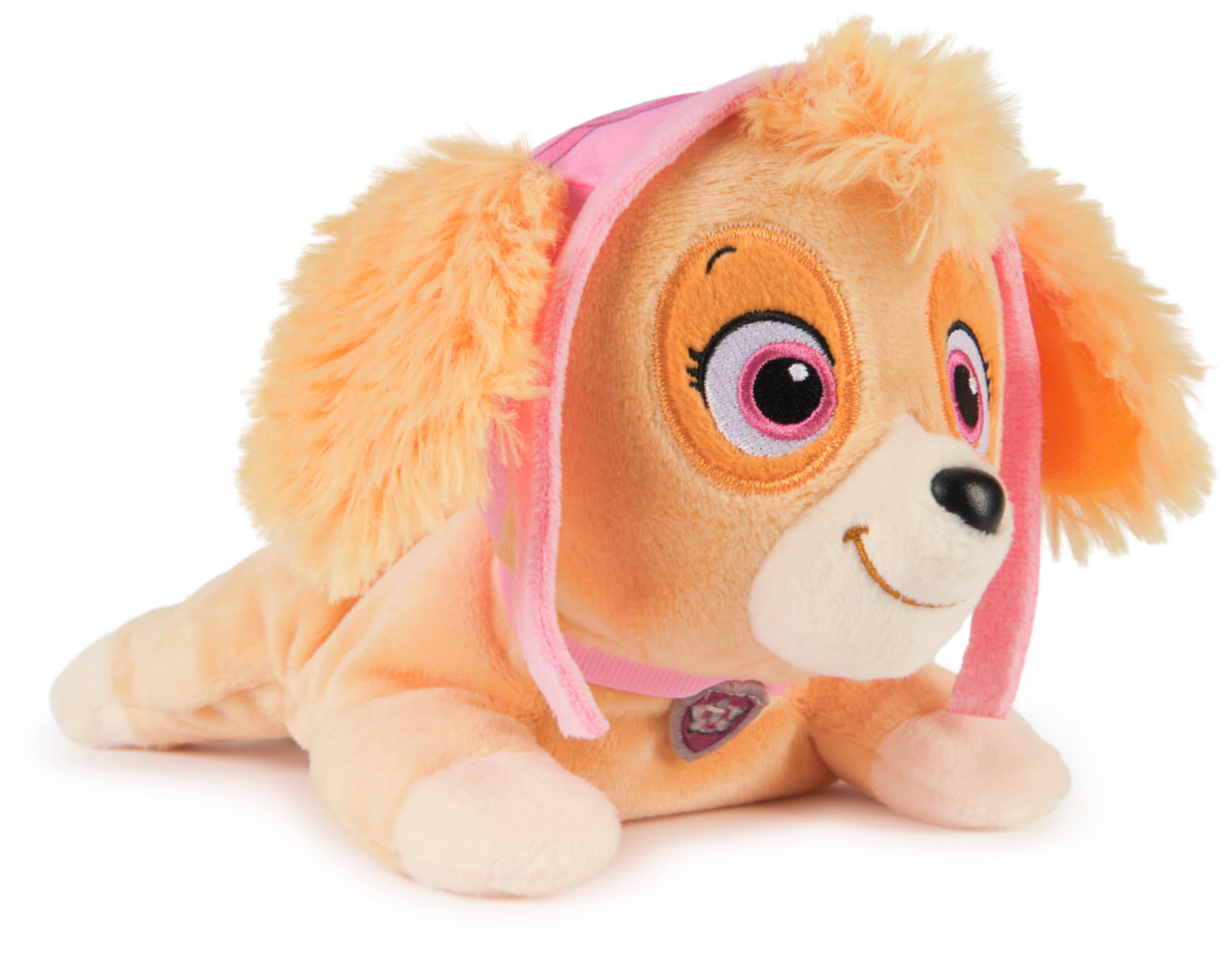 Paw Patrol GUND Skye Plush, Official Toys, Lounging Skye Plush Toy, Weighted Stuffed Animal, Sensory Toy for Ages 1 and Up, 8”