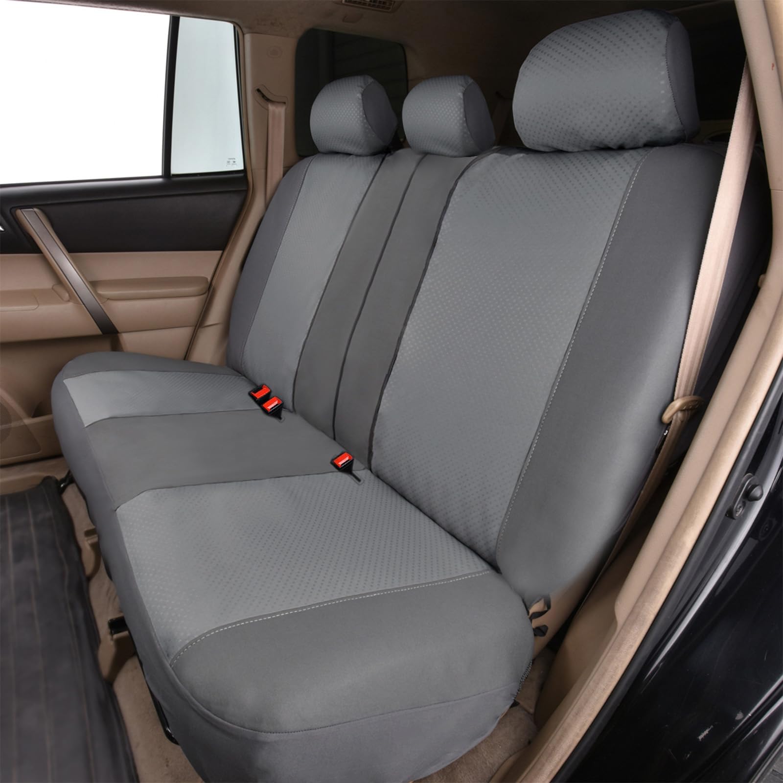 Flying Banner Fundas de Tela para Asiento de Coche con Airbag Compatible, Ajuste Universal para Coche, camión, SUV, Furgoneta (Gris)