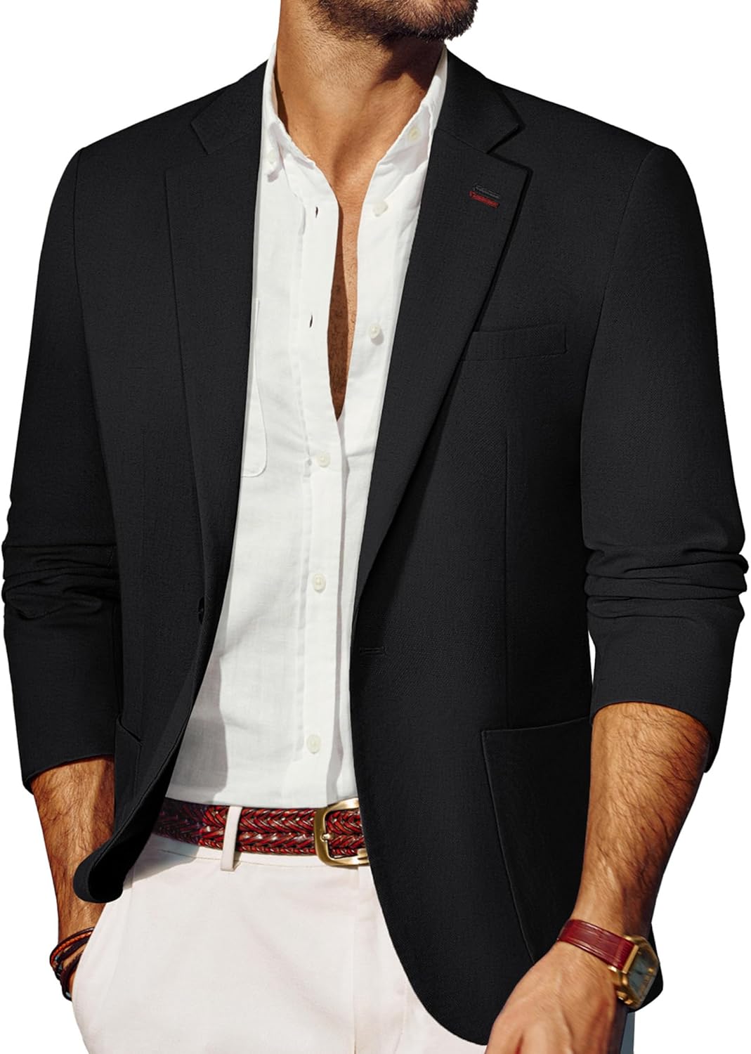 PJ PAUL JONES Mens Blazer Casual Sport Coats Lightweight One Button Suit Jacket for Summer