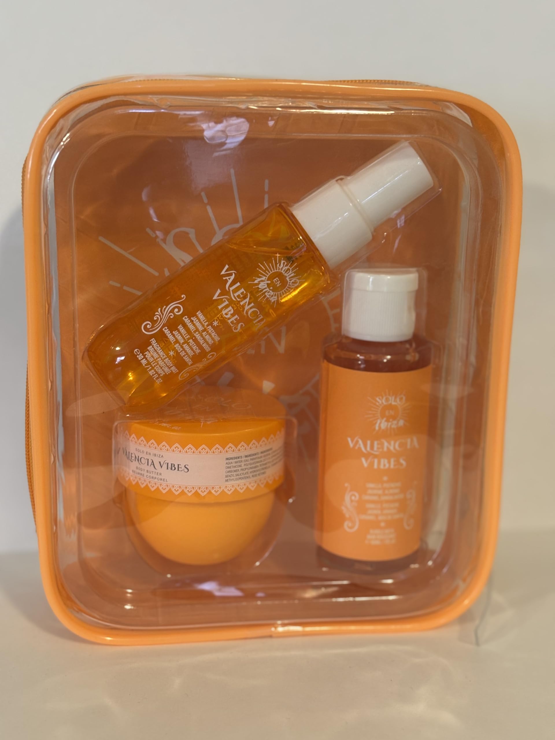Valencia Vibes Skincare Gift Set, 3-Piece Beauty Collection with Body Butter and Spray, Orange