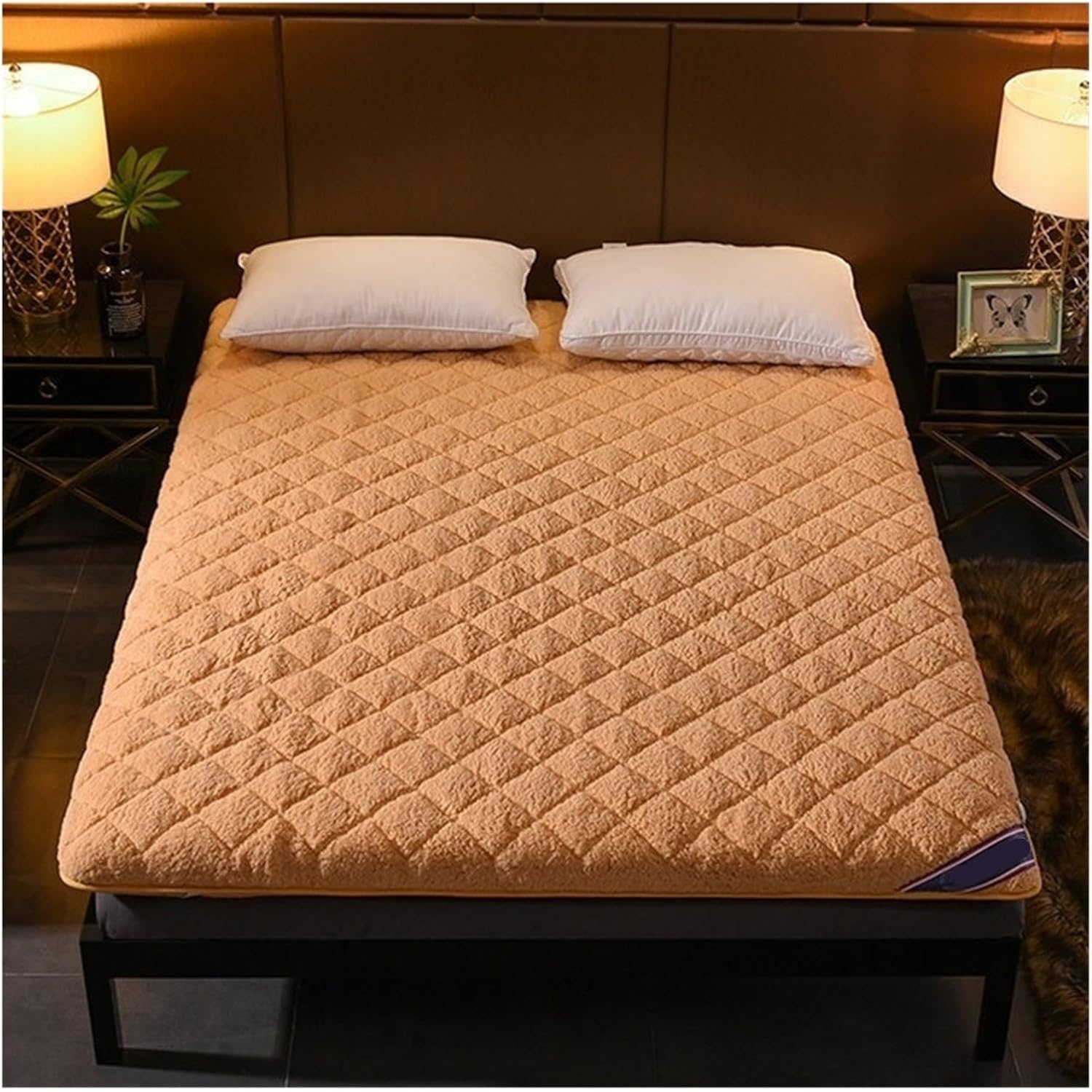 Full Size Mattress, Lamb's Wool Mattress, Bedroom Tatami Double Adult Home Flannel Mattress, Fashionable Foldable Single Mattress For Student Dormitory ( Color : Orange , Size : 35.4*78.7in*2.36in )