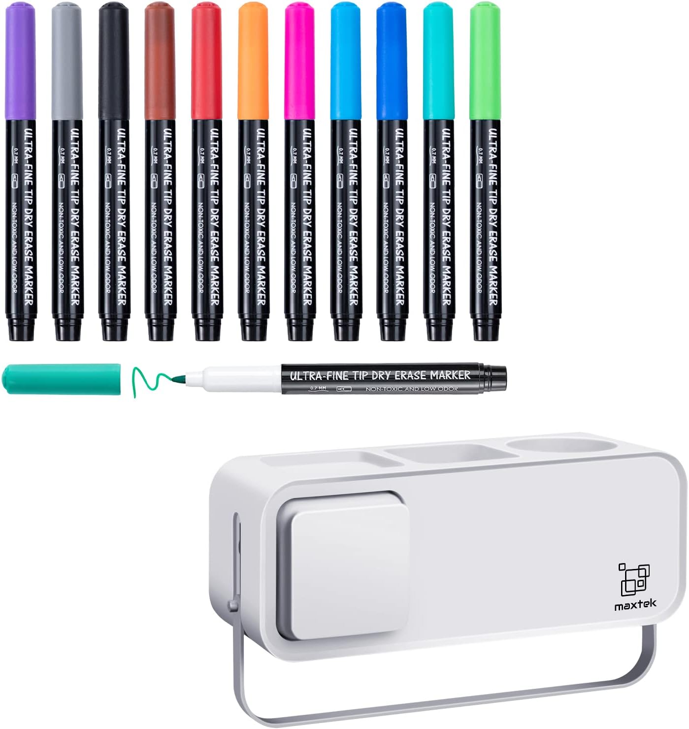 maxtek Dry Erase Markers Ultra Fine Tip, 0.7mm, Low Odor