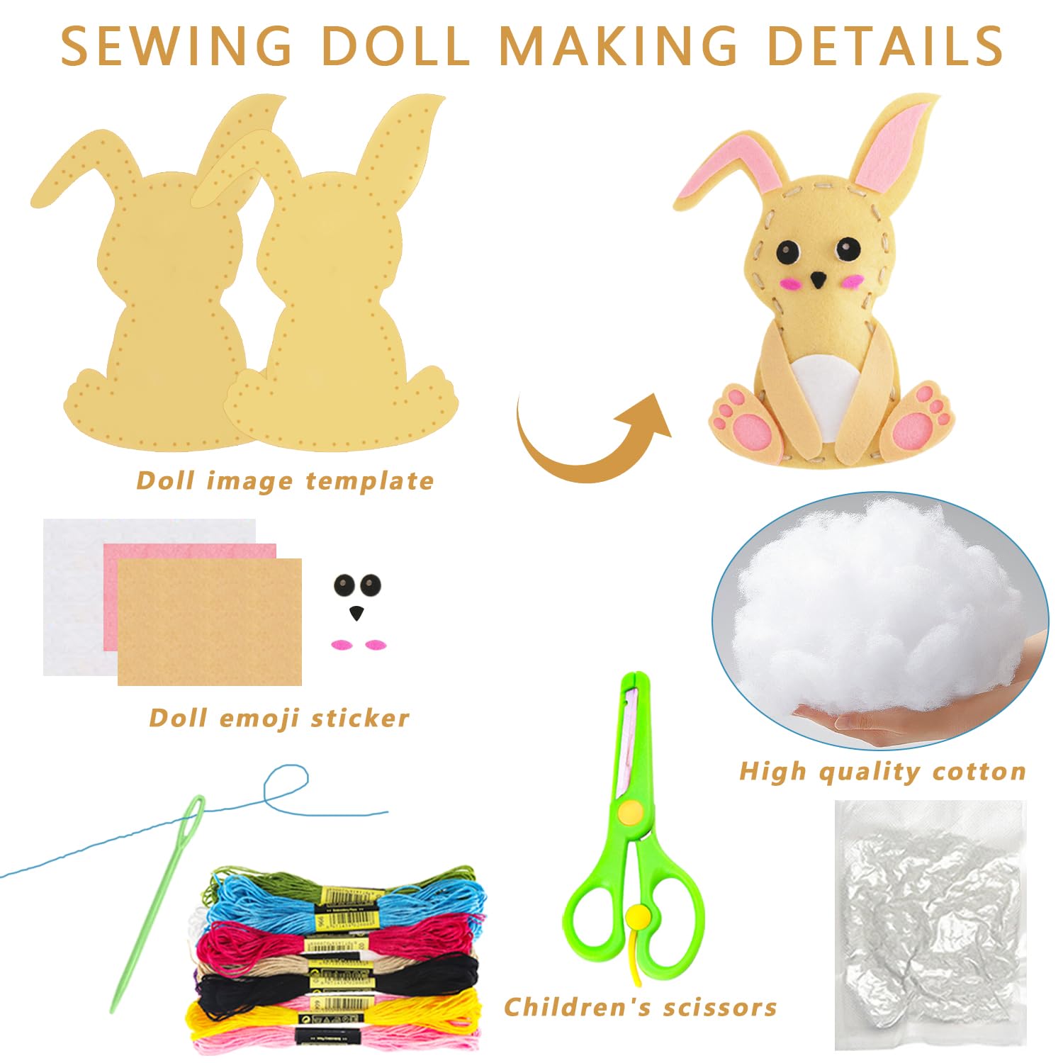 Graplan Nähset Kinder 12-tlg. - Filz Waldtiere Bastelset Ab 6 Jahren