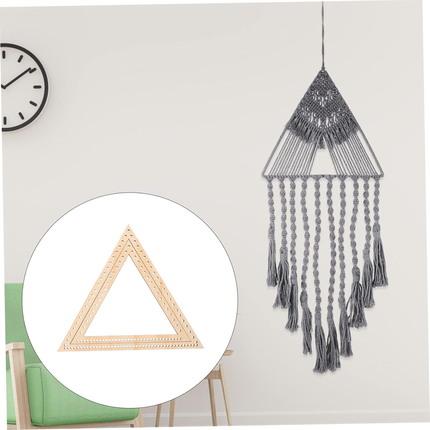 TEHAUX 2pcs Triangle Weaving Frames for Wall Tapestry Knitting Tools for Handmade Crafts and Family Activities
