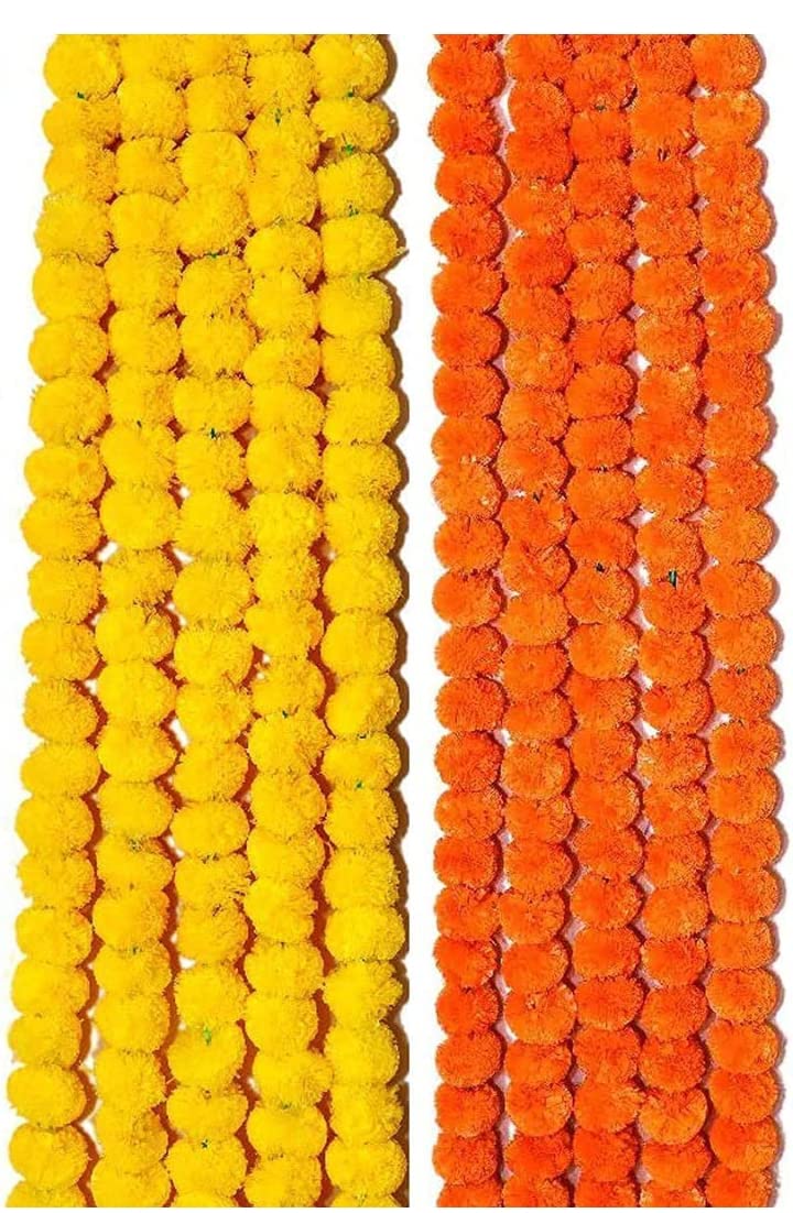 Buy Artificial genda Flower ladi (Pack of 5) Online at Low Prices in