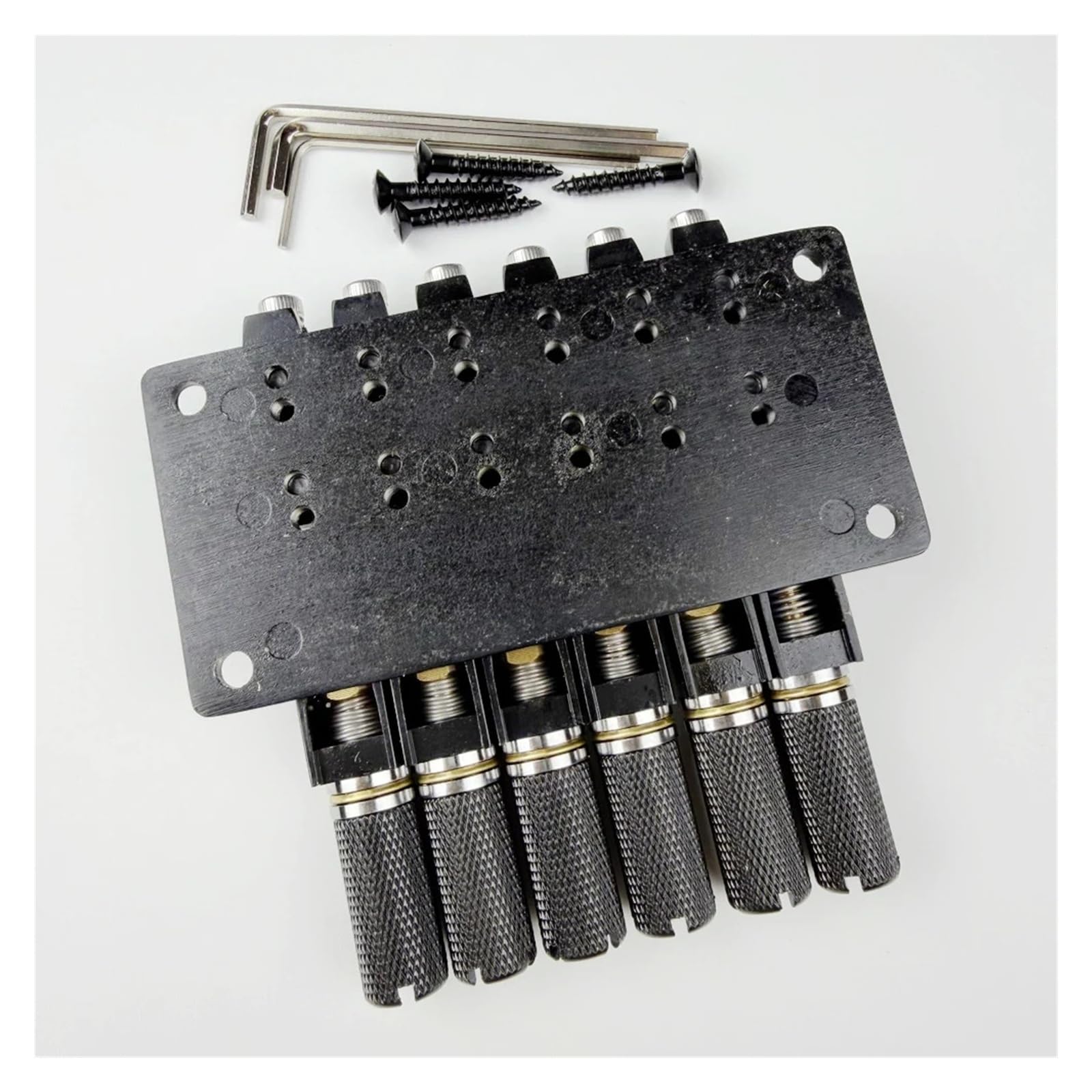 6 Saiten Messing Sattel Headless E-Gitarre Brücke Saitenhalter Schwarz Gitarre Brücke Saitenhalter