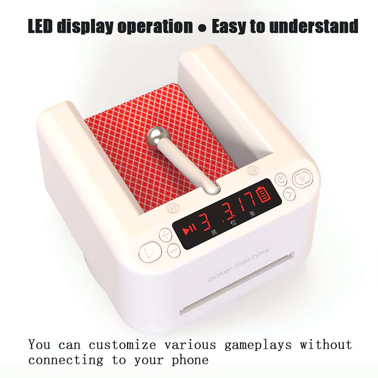 Distributeur de cartes électrique, outil de distribution de cartes à jouer universel anti-triche rotatif à 360 ° avec nappe et poker Machine de distribution de cartes rotative pour UNO, Blackjack, Tex