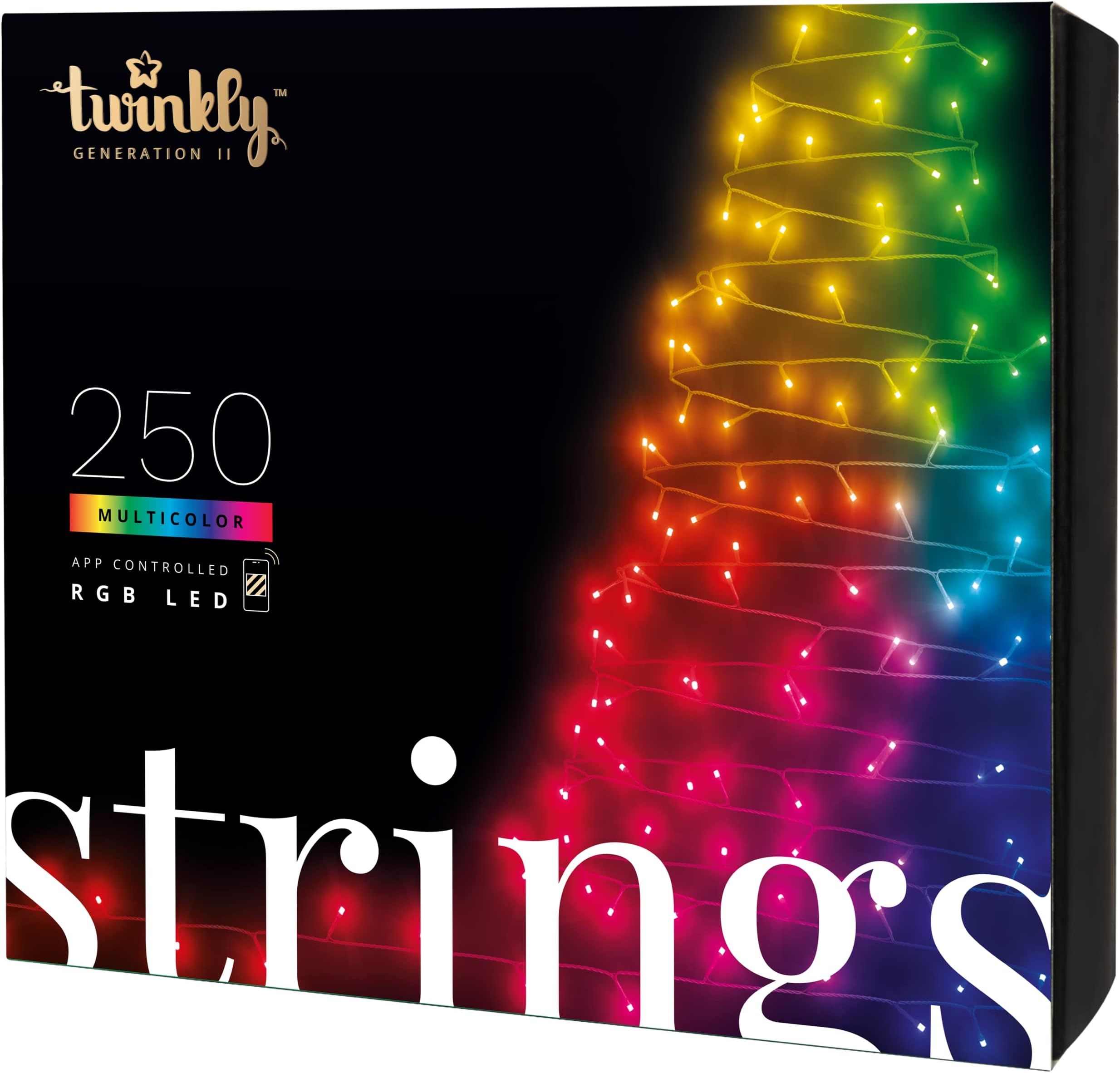 Twinkly Smart Decorations Custom LED String Lights App Controlled RGB LED Lights IoT Ready Customizable Lighting Create or Download Displays (TWK0011)