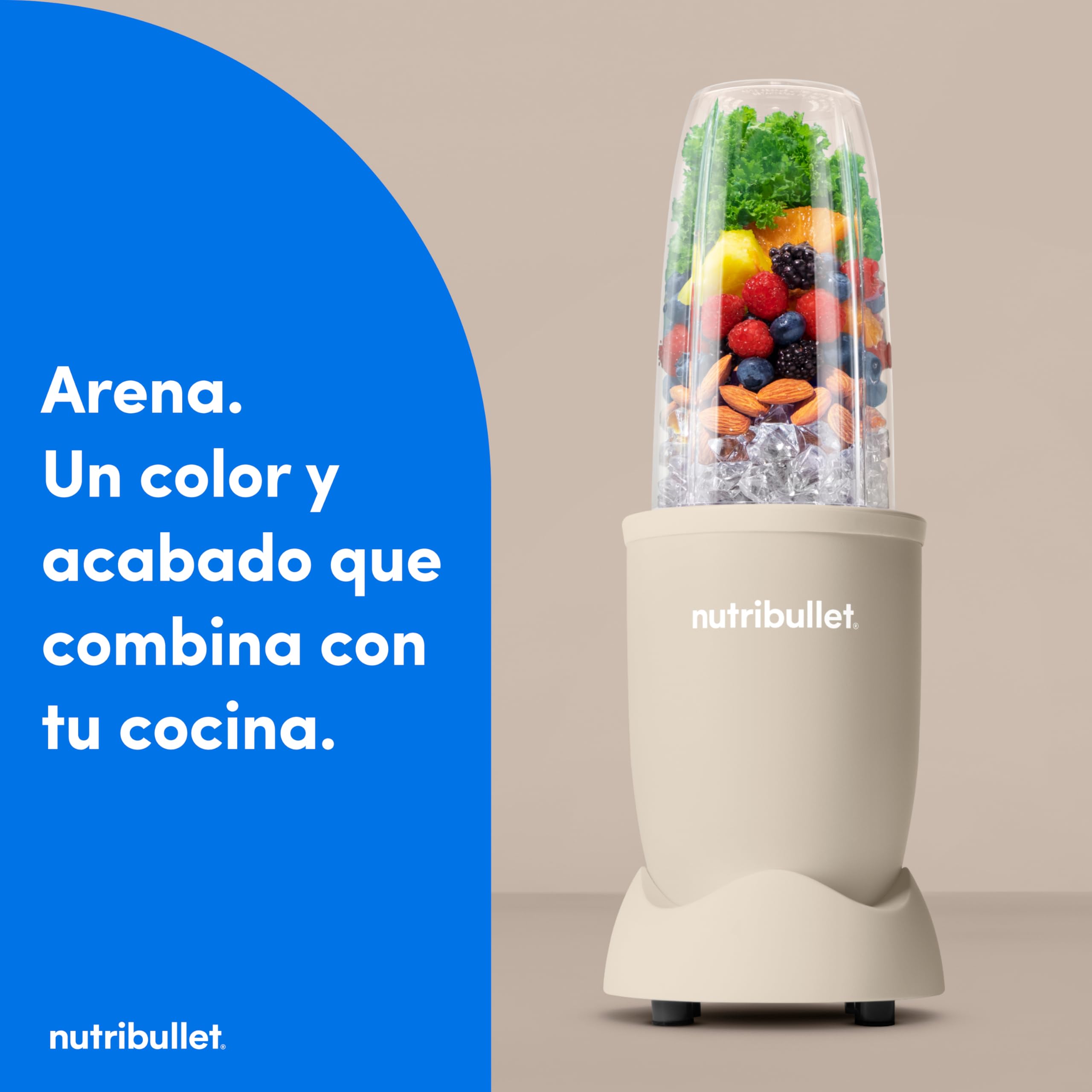Nutribullet Pro 900 - Batidora Personal Multifunción, Blender Frutas y Verduras, Diseño Compacto, Fácil de Usar y Limpieza Rápida, Extracción de Nutrientes, 900W, Mineral Gris Paloma (NB904MASN)