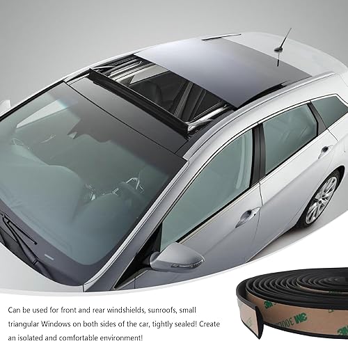 Miniatura 3 de Tira de sellado de ventana de techo solar de automóvil de 9.84 pies, tira de sello de goma cortable para automóvil, insonorizada, burlete universal