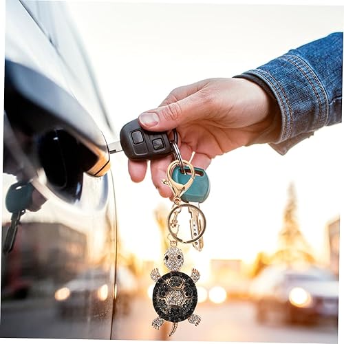 Miniatura 9 de CALLARON 2pcs Diamond Turtle Pendant Turtle Charm Key Hanging Prop Animal Keychain Pendant Rhinestone Key Chains