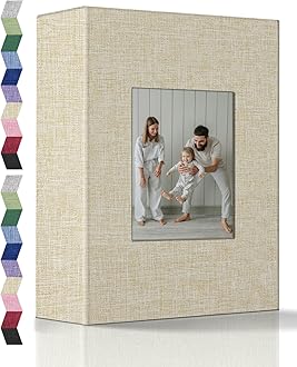 popotop Photo Album 4x6-100 Photos Photo Books with 100 Vertical Pockets,Linen Cover Albums for Family Wedding Anniversary Baby Vacation Pictures
