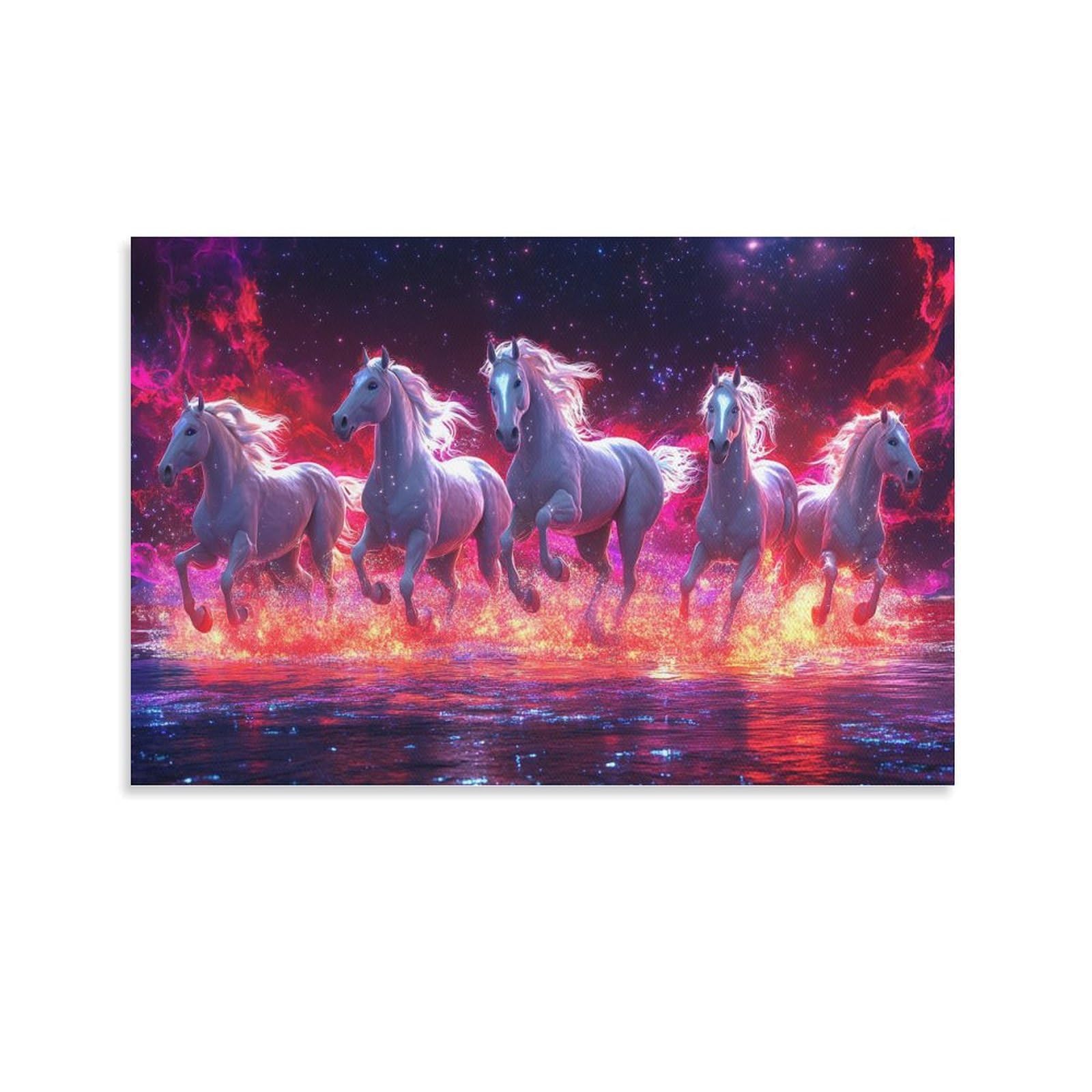 Yyvkpmlxc Unframe-Style-3 Horse Print, Canvas Wall Art, Pictures For Living Room And Bedroom, Prints For Special Occasions 12X18inch(30X45cm)