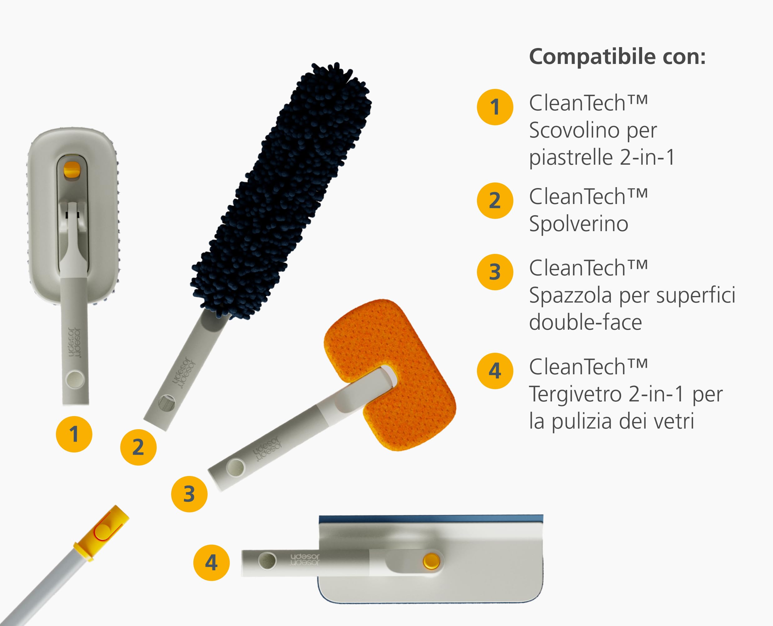 Joseph Joseph CleanTech Manico Estensibile Telescopico