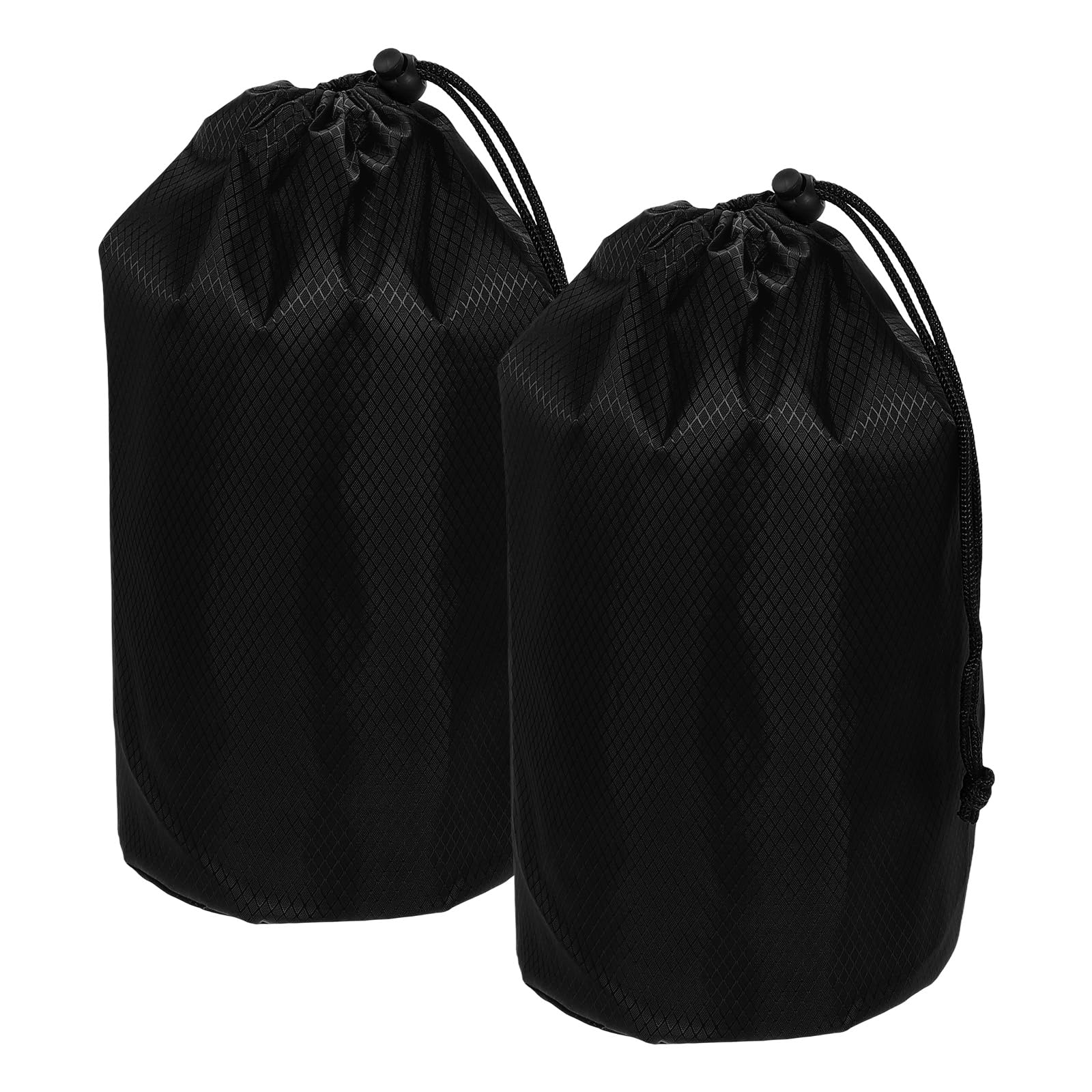 YELARXI Stuff Sack, Waterproof Ditty Bags Storage Sacks Portable Outdoor Ultralight Drawstring Dry Stuff Bag Gear with Toggle 5x10In & 2 Pack & Black for (Backpacking Camping Hiking)