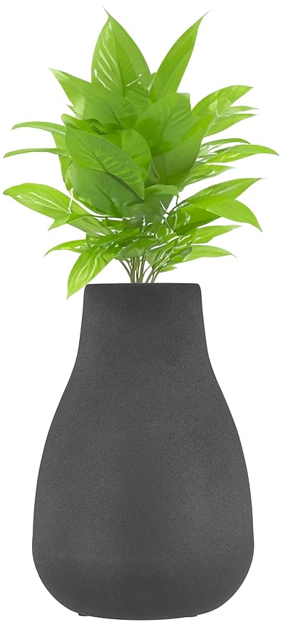 Solimo Flower Vase with Rust-Resistant Coating | Stylish and Easy-to-Clean Finish | Compact Design for Modern Décor | Bouquet Vase (Big) - Textured Black