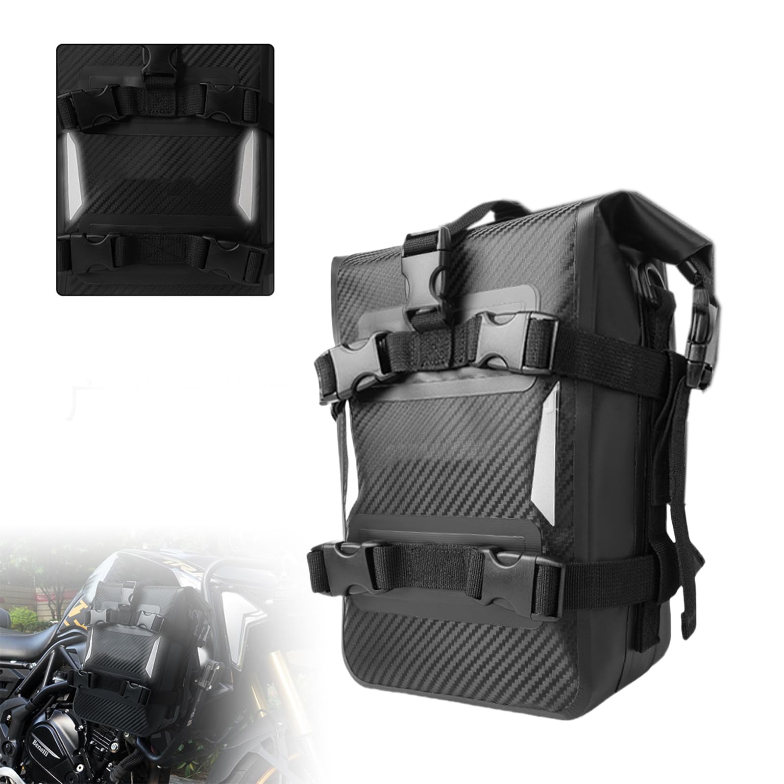 Borsa da moto compatta e facile da trasportare per bagagli, biciclette, pioggia e bagagli da viaggio