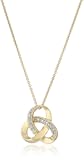 womens 18K Gold over Sterling Silver Diamond Knot Pendant Necklace