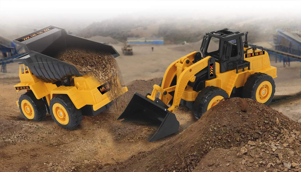 Jamara 410150 Wheel Loader RL136 1:36 2.4 GHz-Shovel Lifting, lowering, Tilting, Yellow
