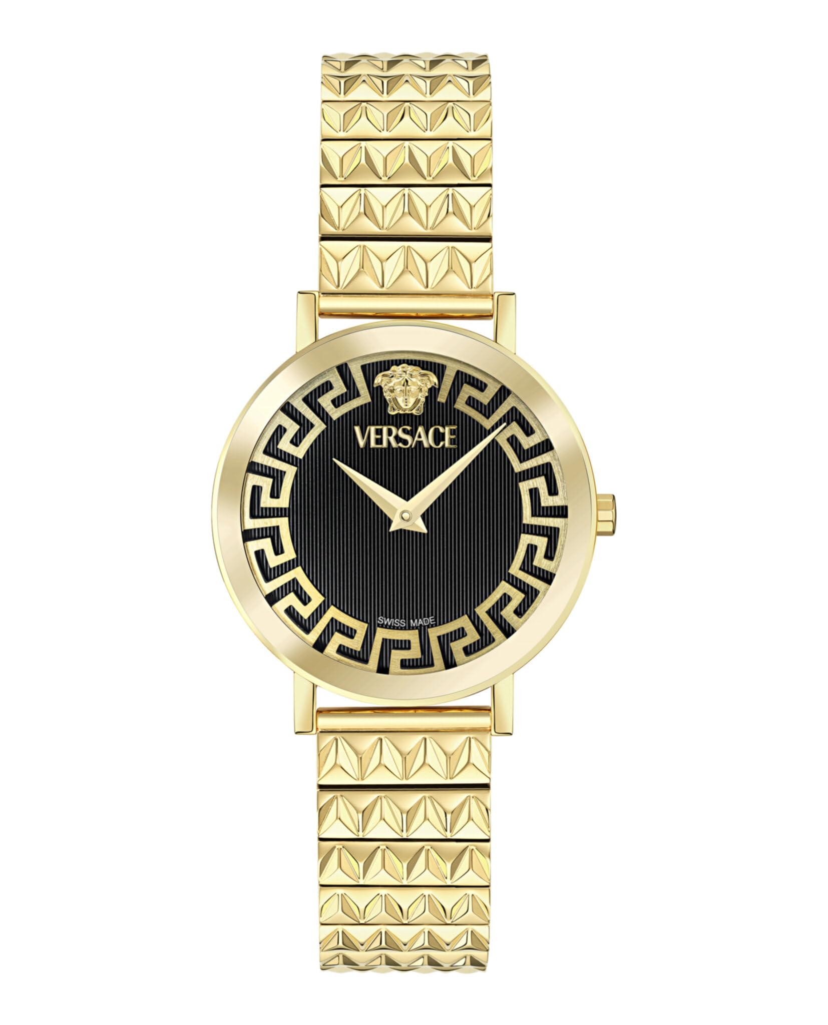 Versace Watches Women's Black/Gold Versace Daedalus Guilloch Watch Ve9a00524 – - Stainless Steel / Sapphire