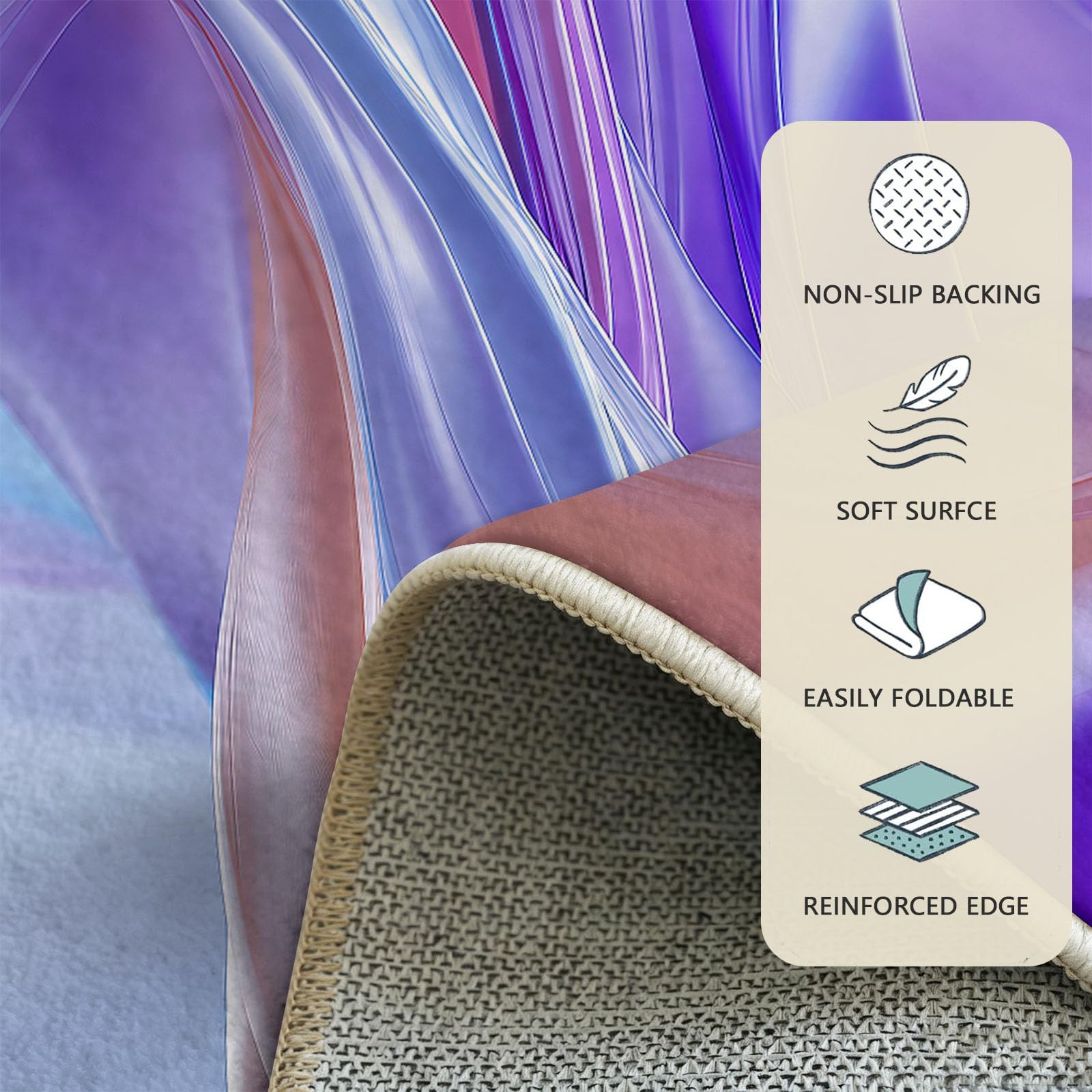Generisch Okrągły dywan z płynem falistym, 180 cm, nadaje się do prania