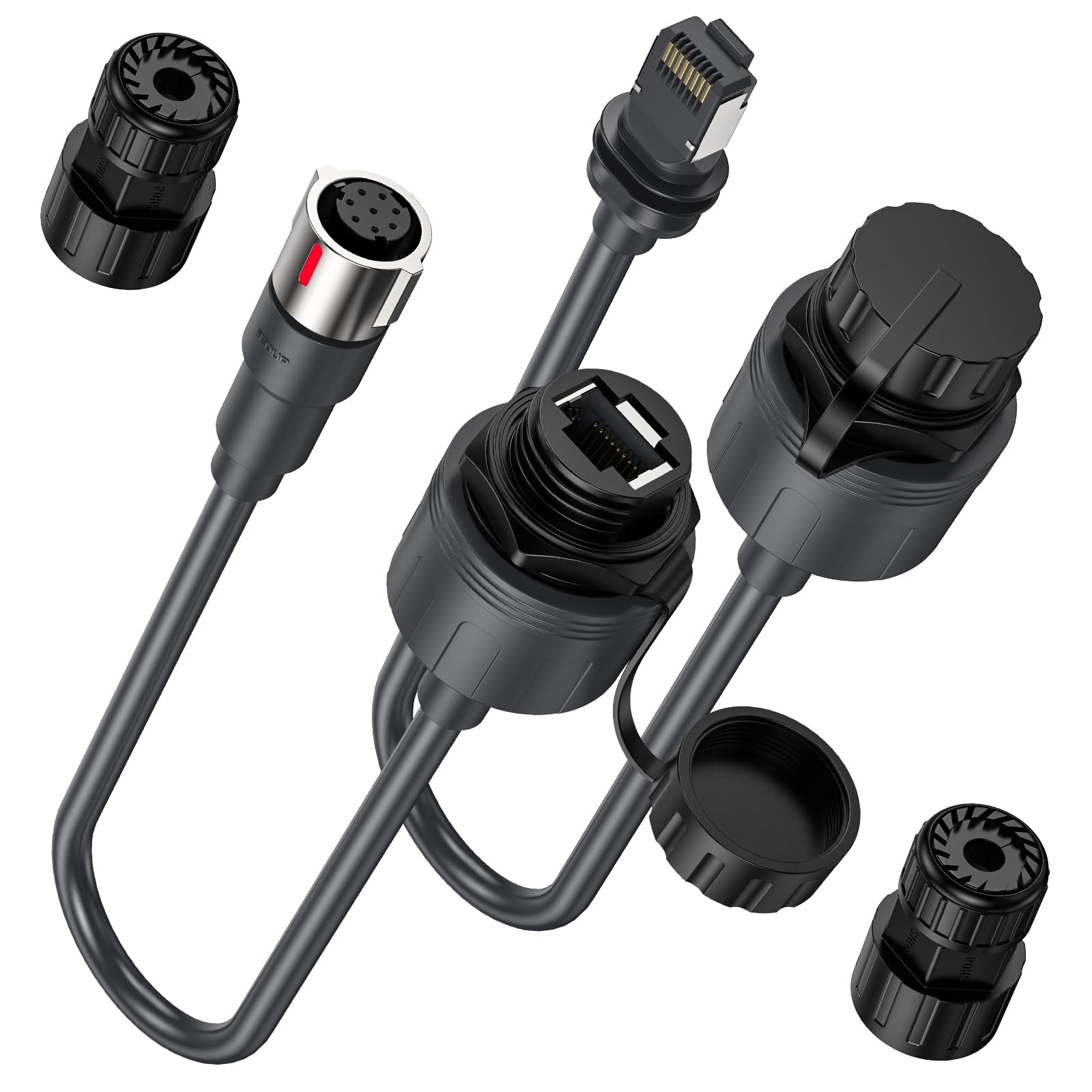 EDUP Starlink - Adaptador Ethernet Performance Gen 3 – 30 cm / 1FT resistente al agua, conector RJ45, extensión de cable Ethernet para Starlink Performance Gen 3