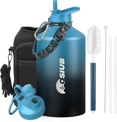 Miniatura 12 de Botella de agua aislada OSIUB 32 oz, de acero inoxidable de triple pared al vacío (fría durante 48 horas), a prueba de fugas y sin BPA, botella de