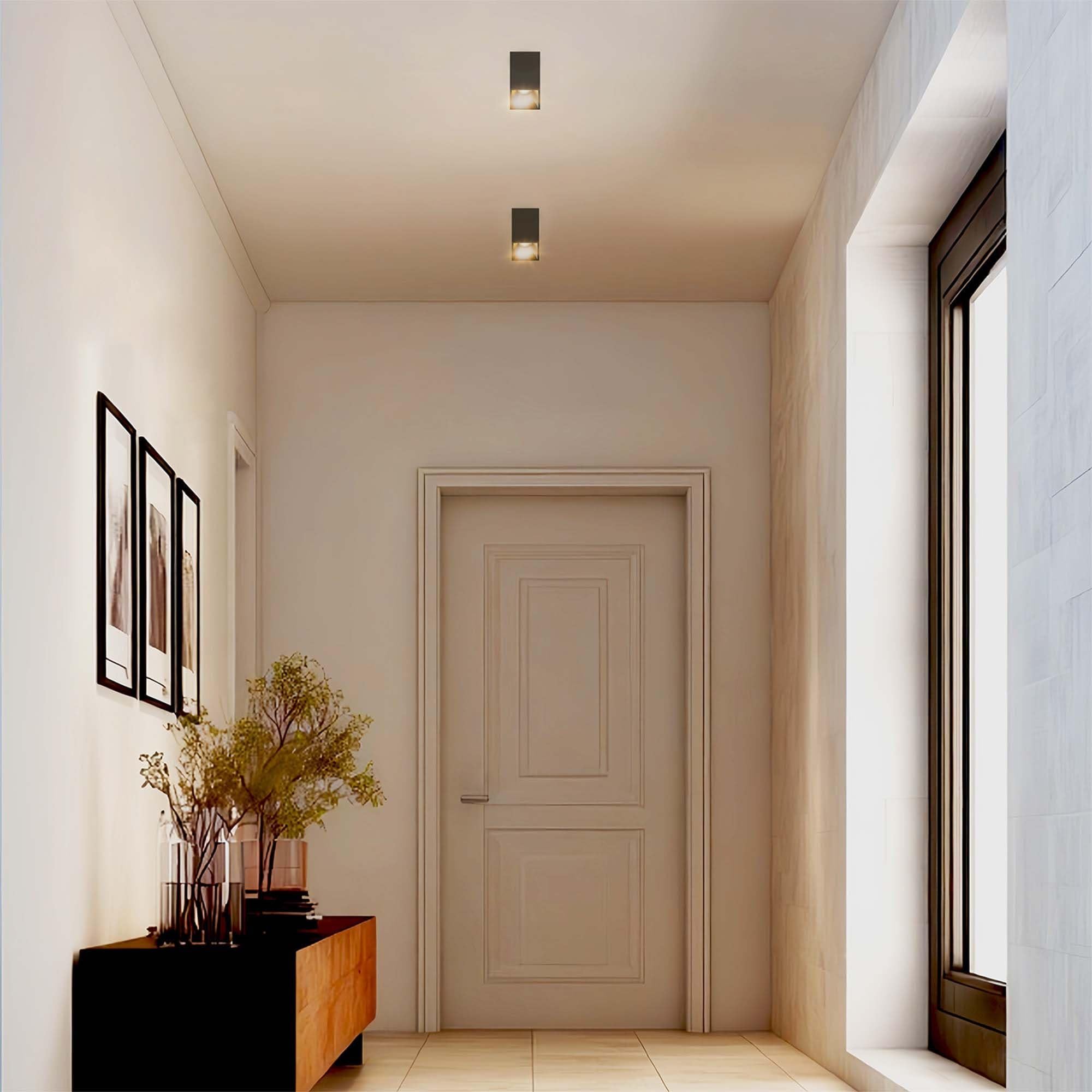 Ledvion 6 piezas foco LED de superficie negro cuadrado 3W blanco calido