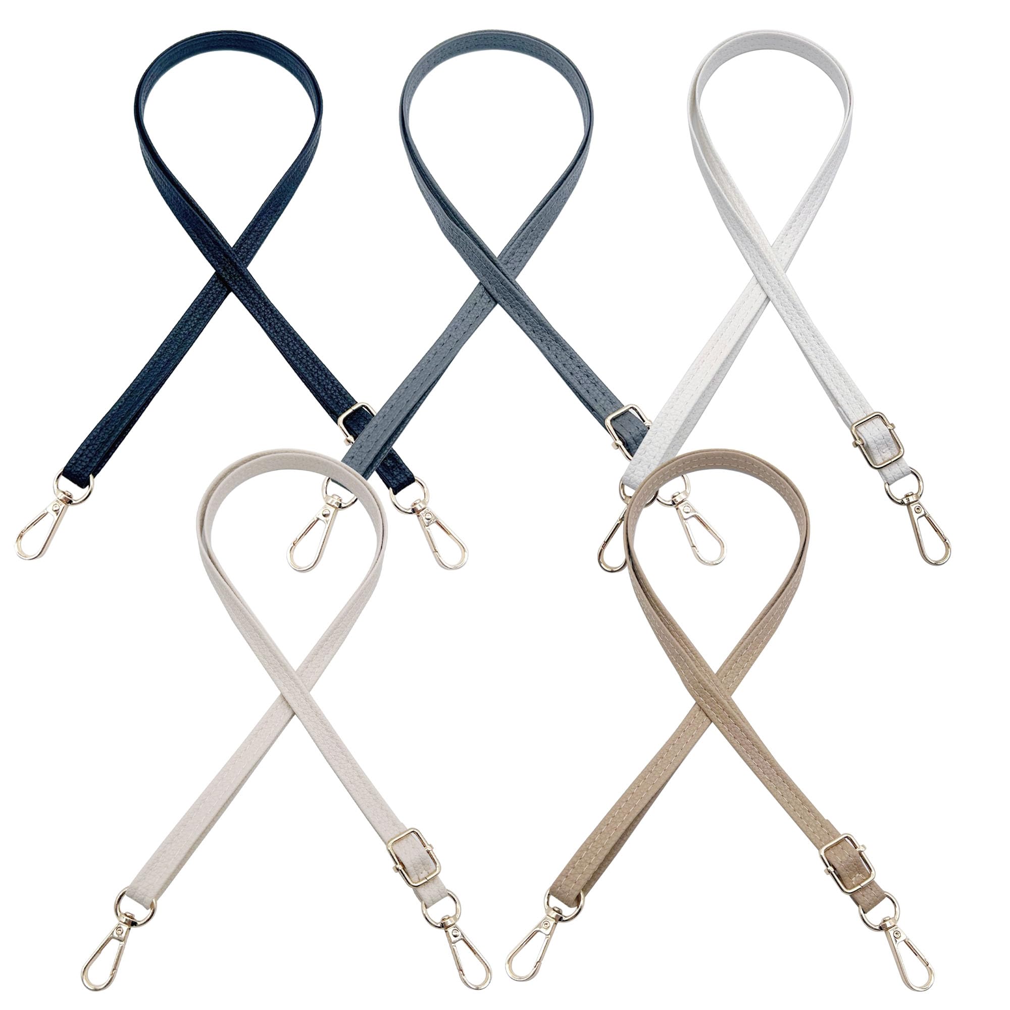 JMZLLRX 5 PCS Replacement PU Leather Bag Handles, Neutral Color Adjustable Purse Strap for Handbags Shoulder Bag Crossbody Bag, DIY Purse Making Kit for Handmade Bag — image 1