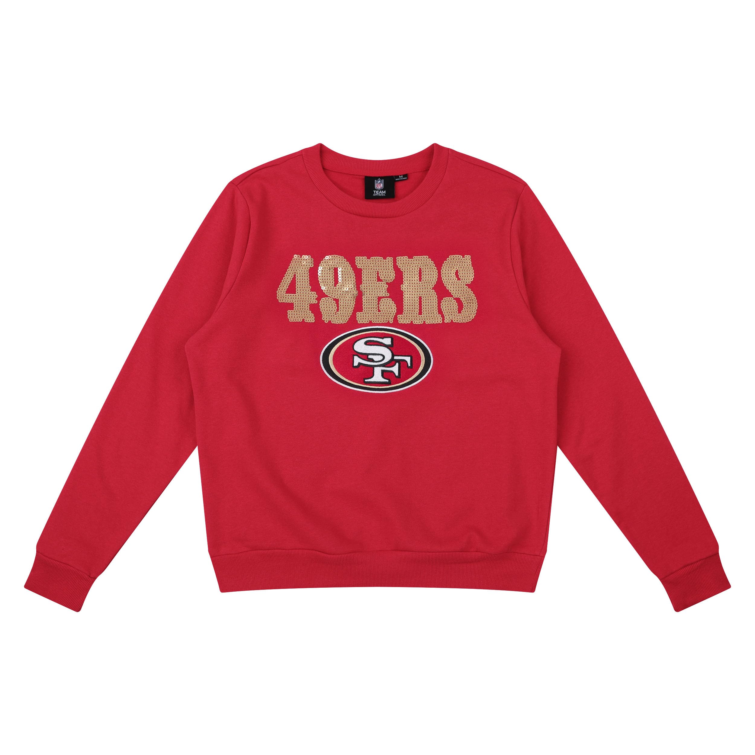 FOCO NFL San Francisco 49ers Women's Sequin Bling Sweatshirt - Size Large